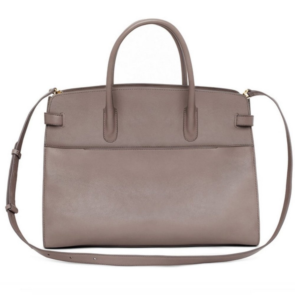 Cuyana Work Satchel, Clay Smooth Leather